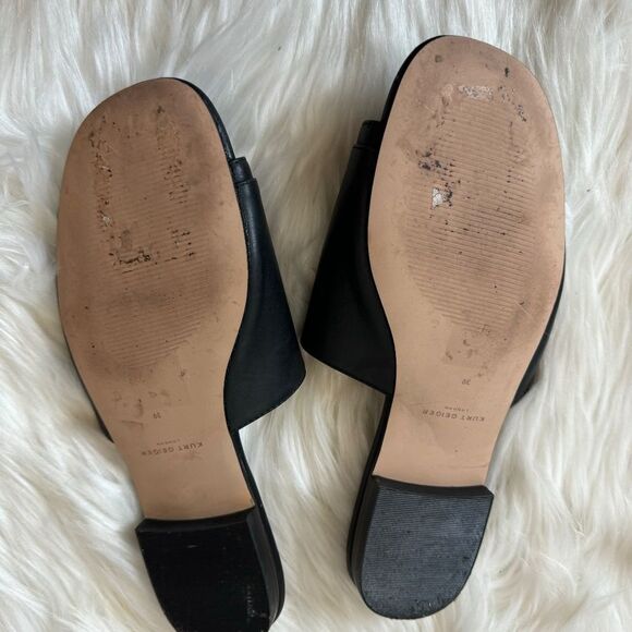 Kurt Geiger Odette Black Leather Slide Sandals Sz 39/US 8.5 - Picture 5 of 6